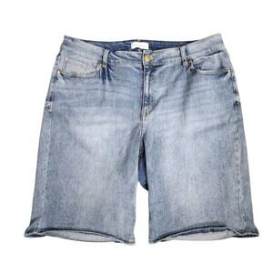 Lane Bryant Bermuda Denim Shorts Plus Size 22 Stretch Light Wash